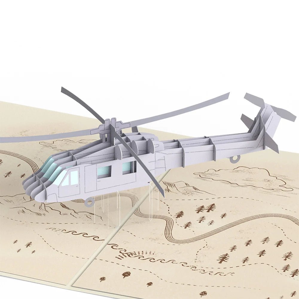 Lovepop - Helikopter Hubschrauber 3D Pop-Up Karte - Onlineshop für außergewöhnliche Grußkarten und Paper Art - Online kaufen