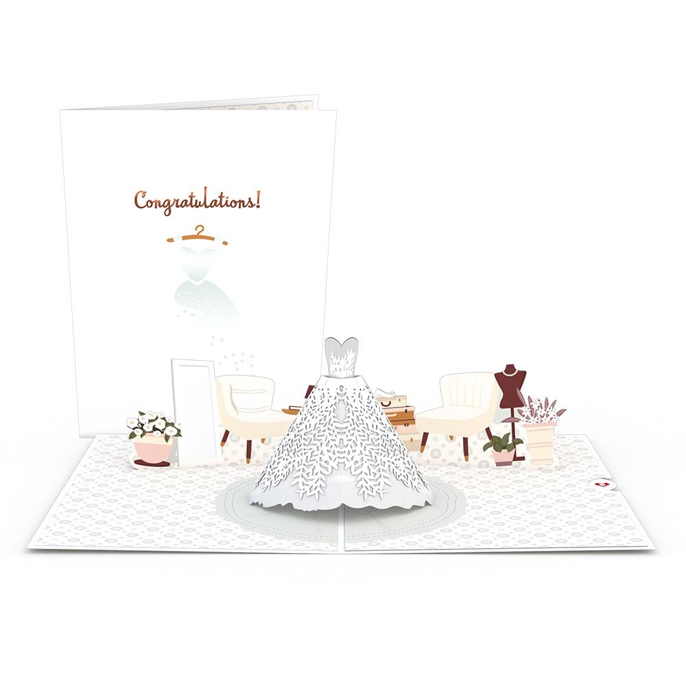 Lovepop - Hochzeitskleid 3D Pop - Up Karte - Onlineshop für außergewöhnliche Grußkarten und Paper Art - Online kaufen