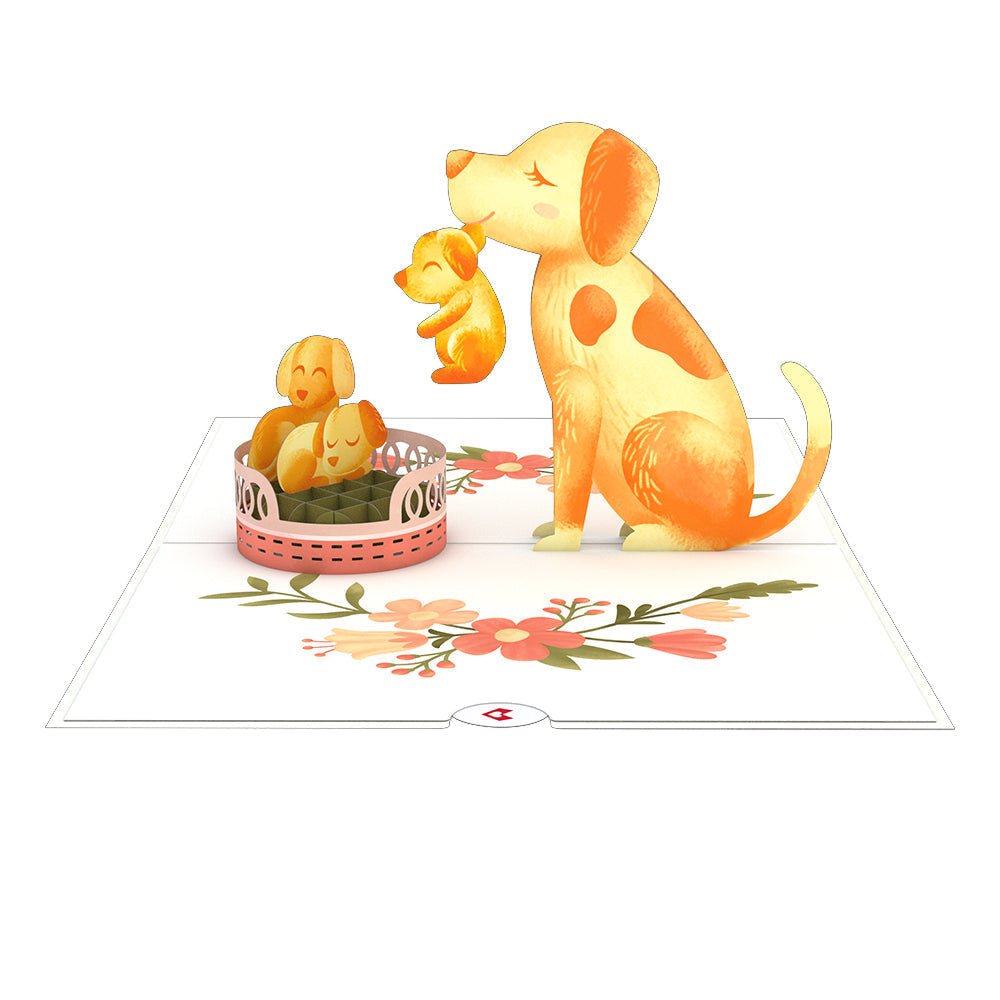 Lovepop - Hundefamilie 3D Pop - Up Karte - Onlineshop für außergewöhnliche Grußkarten und Paper Art - Online kaufen