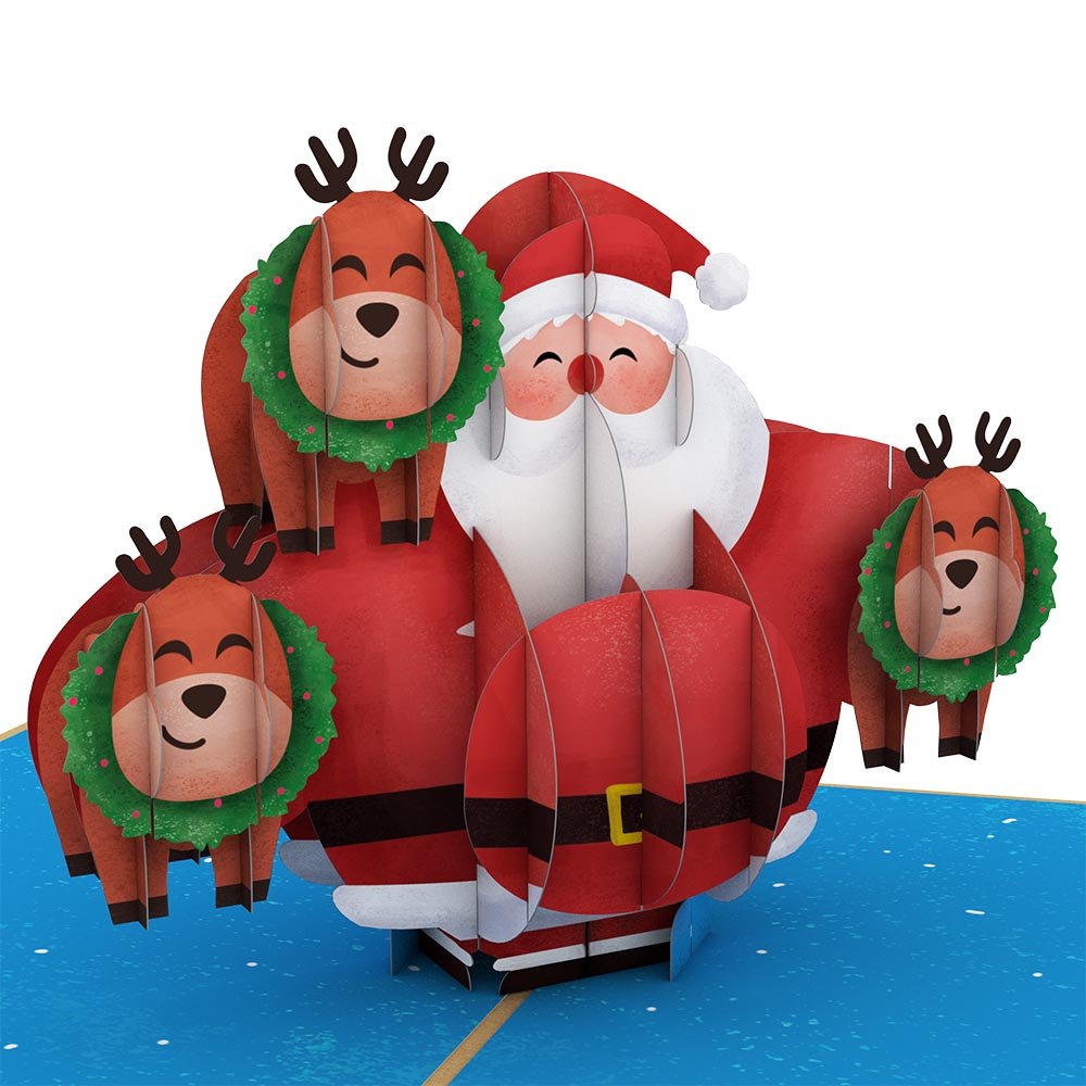 Lovepop - Jolly Santa Lustiger Weihnachtsmann 3D Pop - Up Karte - Onlineshop für außergewöhnliche Grußkarten und Paper Art - Online kaufen