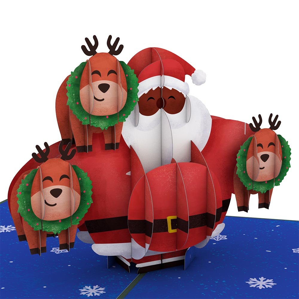 Lovepop - Jolly Santa Lustiger Weihnachtsmann grün 3D Pop - Up Karte - Onlineshop für außergewöhnliche Grußkarten und Paper Art - Online kaufen