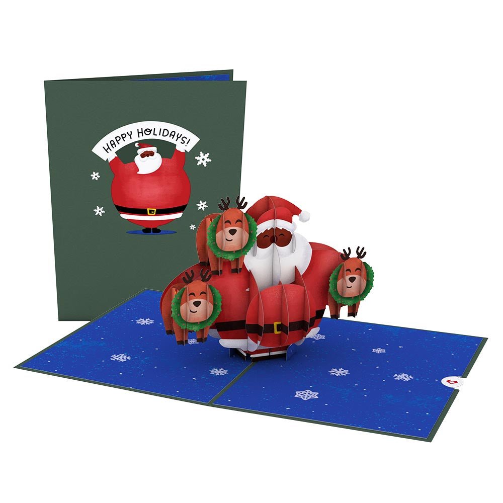 Lovepop - Jolly Santa Lustiger Weihnachtsmann grün 3D Pop - Up Karte - Onlineshop für außergewöhnliche Grußkarten und Paper Art - Online kaufen