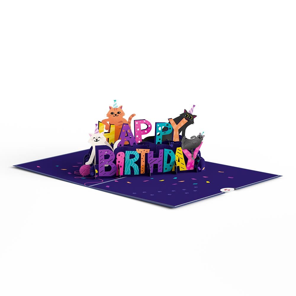 Lovepop - Katzen Geburtstag 3D Pop - Up Karte - Onlineshop für außergewöhnliche Grußkarten und Paper Art - Online kaufen