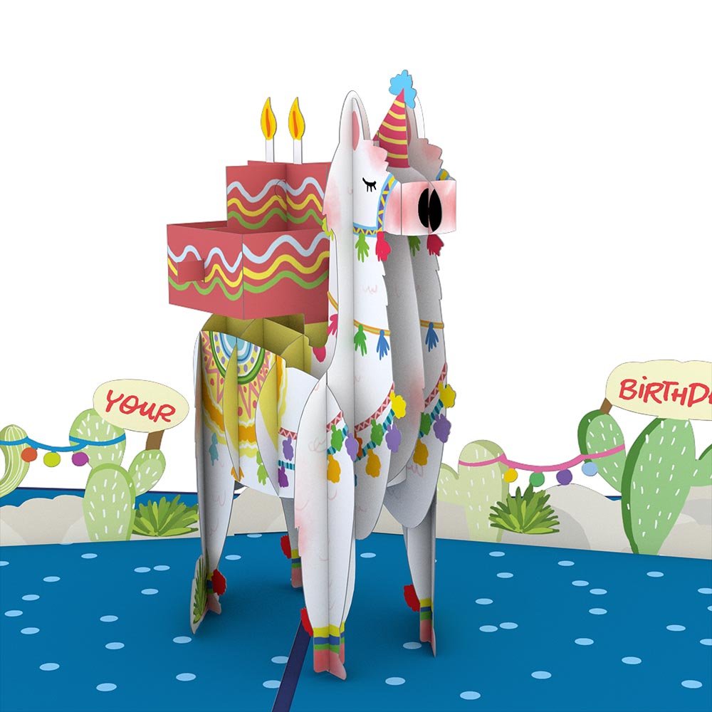 Lovepop - Lama Geburtstagskarte 3D Pop - Up Karte - Onlineshop für außergewöhnliche Grußkarten und Paper Art - Online kaufen