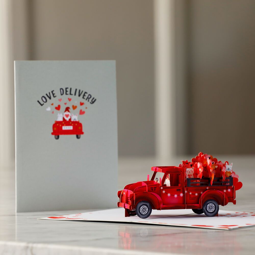 Lovepop - Liebes LKW 3D Pop - Up Karte - Onlineshop für außergewöhnliche Grußkarten und Paper Art - Online kaufen