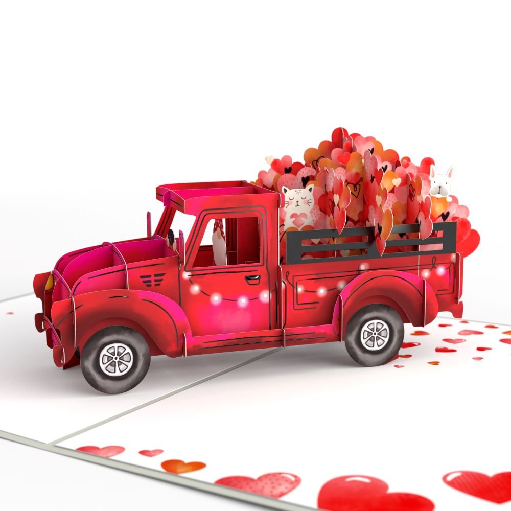 Lovepop - Liebes LKW 3D Pop - Up Karte - Onlineshop für außergewöhnliche Grußkarten und Paper Art - Online kaufen