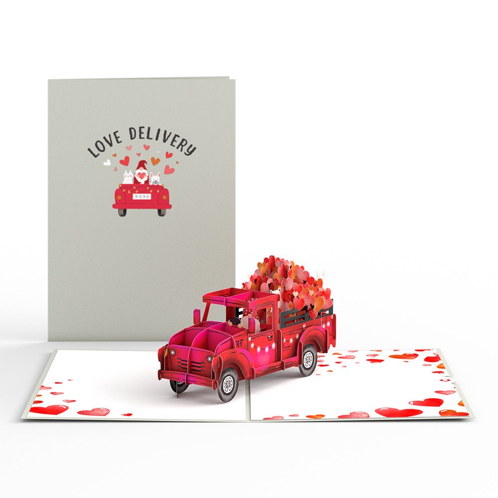 Lovepop - Liebes LKW 3D Pop - Up Karte - Onlineshop für außergewöhnliche Grußkarten und Paper Art - Online kaufen