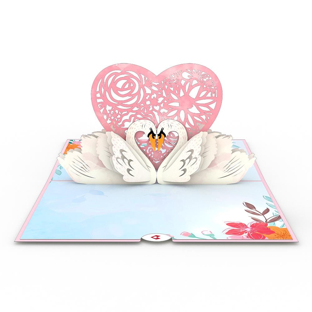 Lovepop - Liebes - Schwäne 3D Pop - Up Karte - Onlineshop für außergewöhnliche Grußkarten und Paper Art - Online kaufen