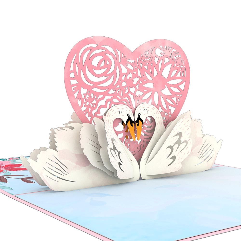 Lovepop - Liebes - Schwäne 3D Pop - Up Karte - Onlineshop für außergewöhnliche Grußkarten und Paper Art - Online kaufen