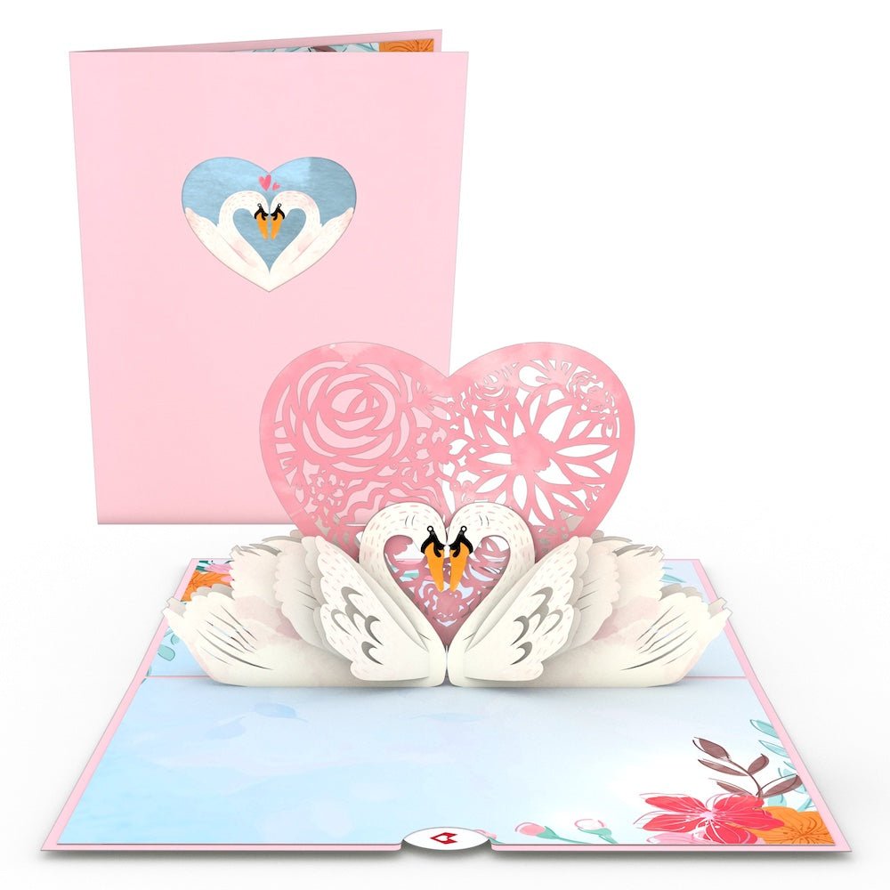 Lovepop - Liebes - Schwäne 3D Pop - Up Karte - Onlineshop für außergewöhnliche Grußkarten und Paper Art - Online kaufen