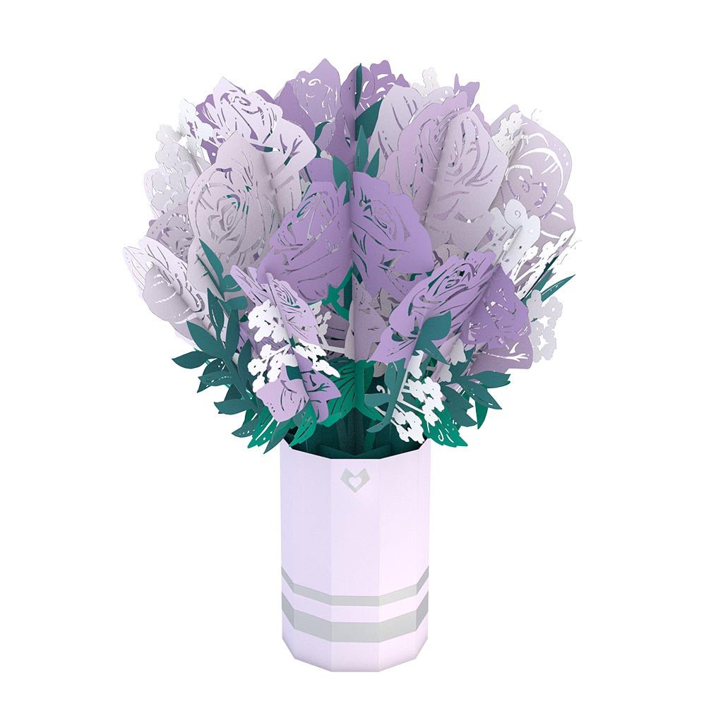 Lovepop - Lila Rosenstrauß 3D Pop - Up Bouquet - Onlineshop für außergewöhnliche Grußkarten und Paper Art - Online kaufen