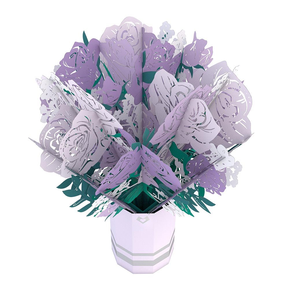 Lovepop - Lila Rosenstrauß 3D Pop - Up Bouquet - Onlineshop für außergewöhnliche Grußkarten und Paper Art - Online kaufen