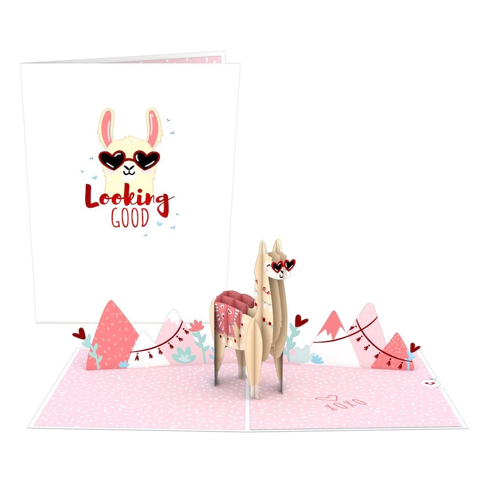 Lovepop - Looking Good Du siehst gut aus Lama 3D Pop - Up Karte - Onlineshop für außergewöhnliche Grußkarten und Paper Art - Online kaufen