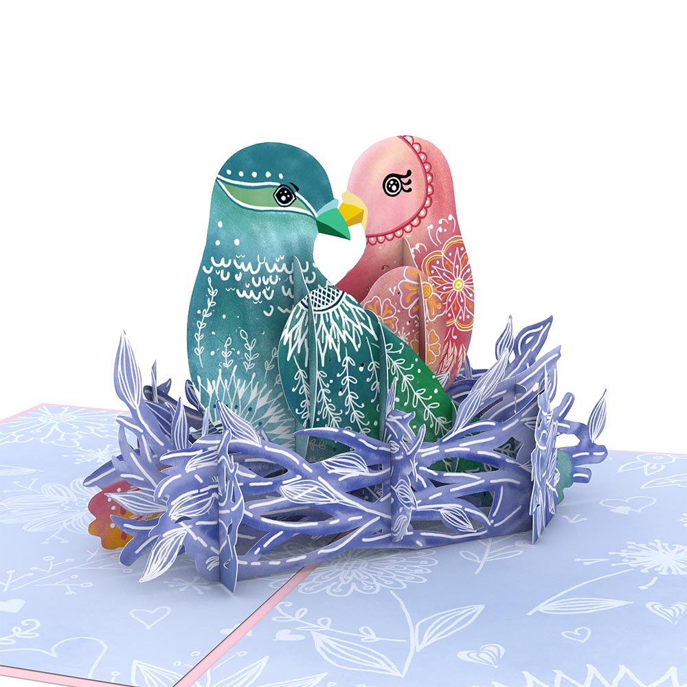 Lovepop - Love Birds Liebesvögel 3D Pop - Up Karte - Onlineshop für außergewöhnliche Grußkarten und Paper Art - Online kaufen