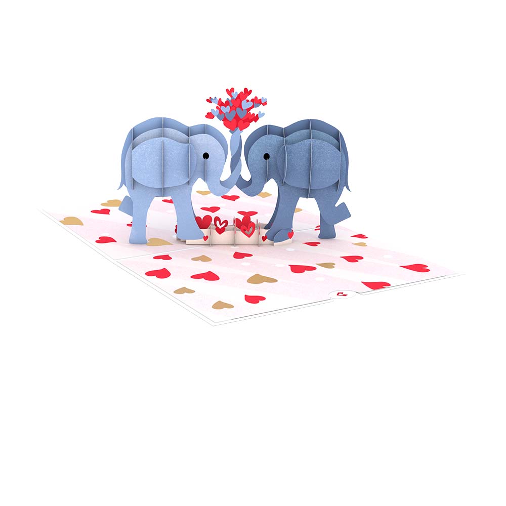 Lovepop - Love Elephants Liebes - Elefanten 3D Pop - Up Karte - Onlineshop für außergewöhnliche Grußkarten und Paper Art - Online kaufen