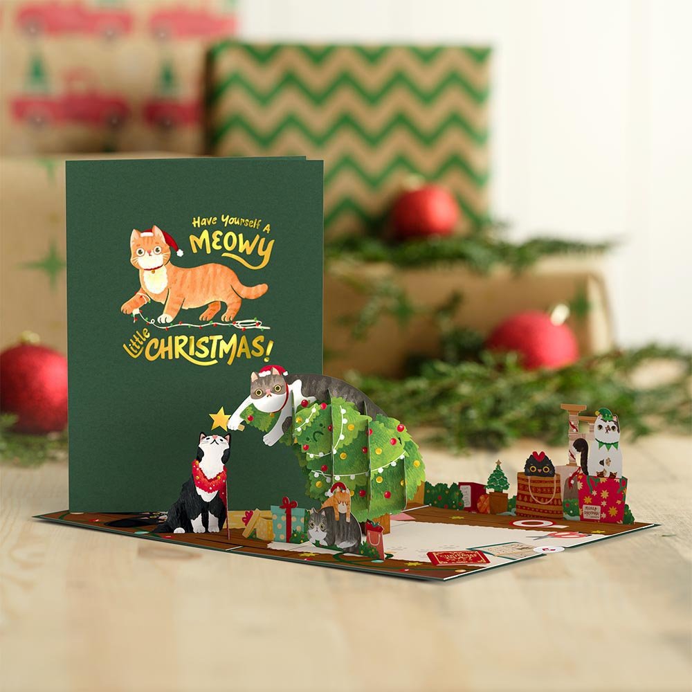 Lovepop - Meowy kleine Weihnachtskatzen 3D Pop - Up Karte - Onlineshop für außergewöhnliche Grußkarten und Paper Art - Online kaufen