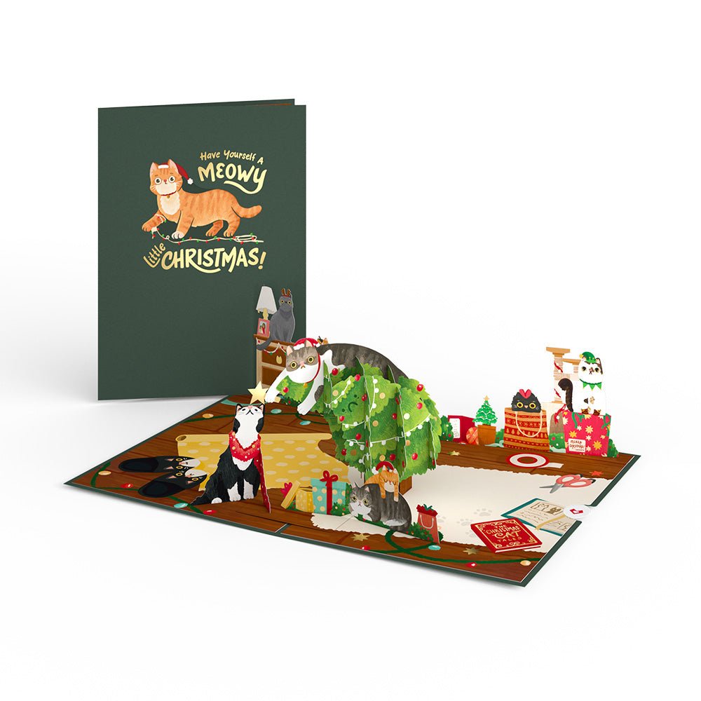 Lovepop - Meowy kleine Weihnachtskatzen 3D Pop - Up Karte - Onlineshop für außergewöhnliche Grußkarten und Paper Art - Online kaufen