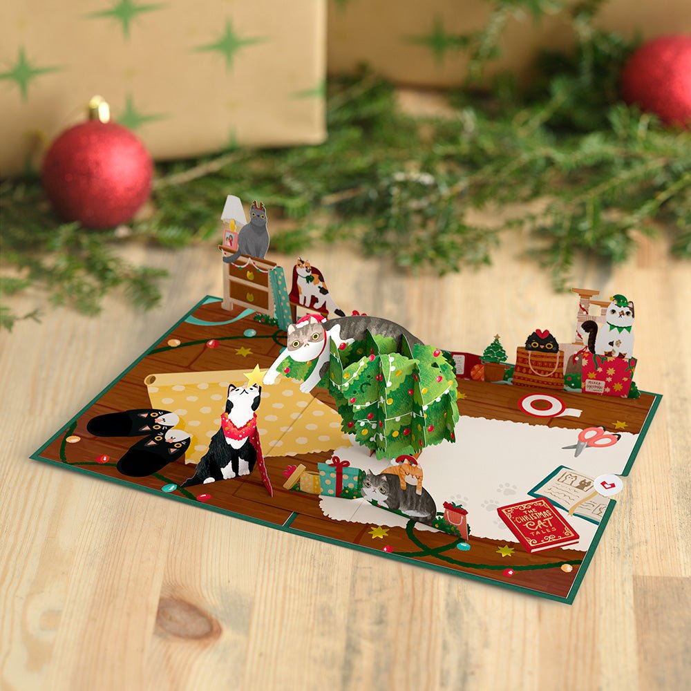 Lovepop - Meowy kleine Weihnachtskatzen 3D Pop - Up Karte - Onlineshop für außergewöhnliche Grußkarten und Paper Art - Online kaufen