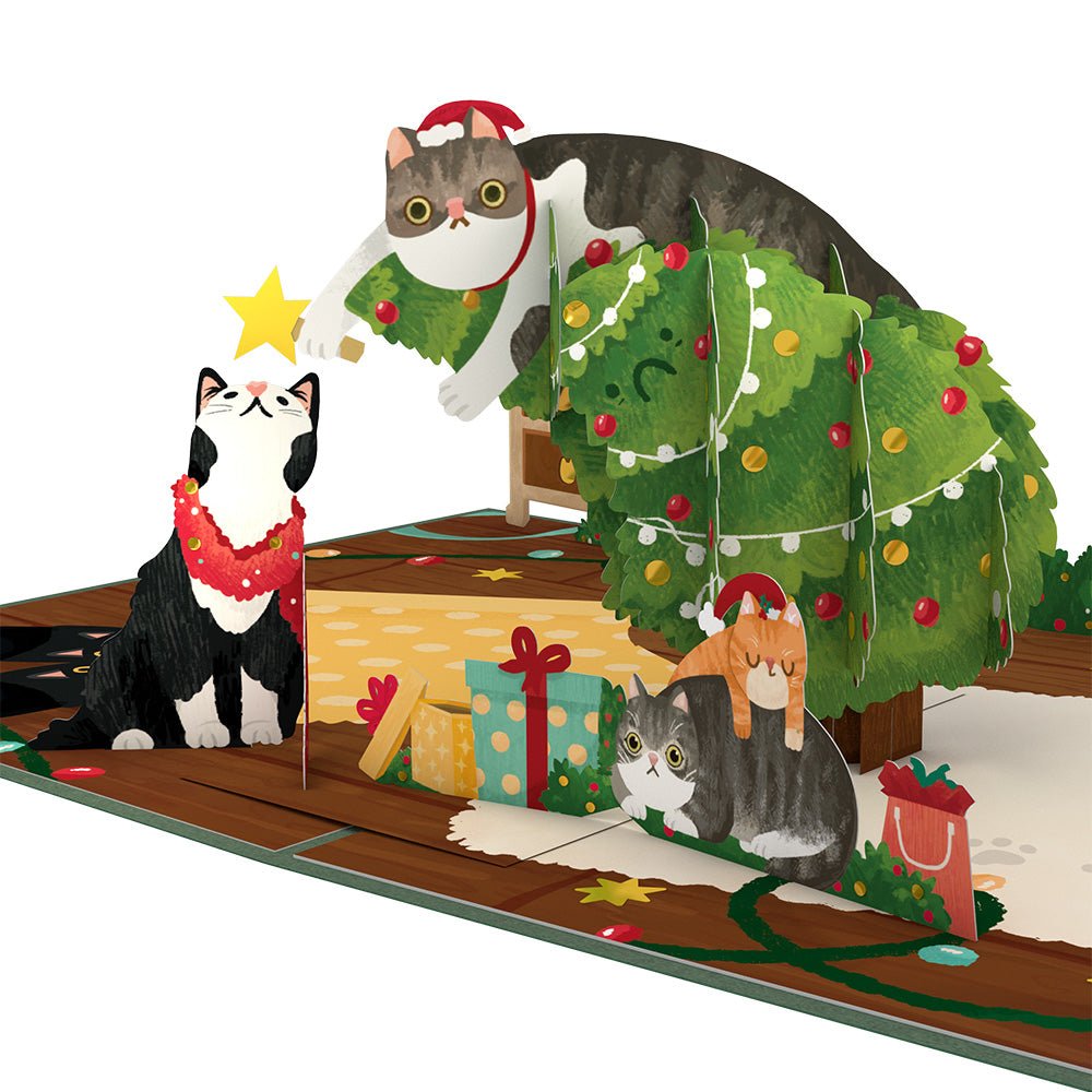 Lovepop - Meowy kleine Weihnachtskatzen 3D Pop - Up Karte - Onlineshop für außergewöhnliche Grußkarten und Paper Art - Online kaufen