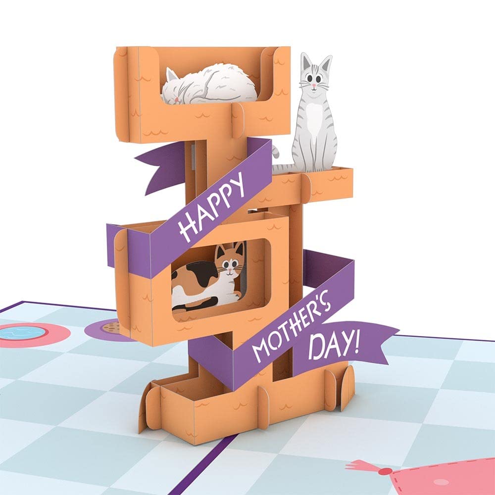 Lovepop - Muttertags - Purrfect Mom Katzen Muttertag 3D Pop - Up Karte - Onlineshop für außergewöhnliche Grußkarten und Paper Art - Online kaufen