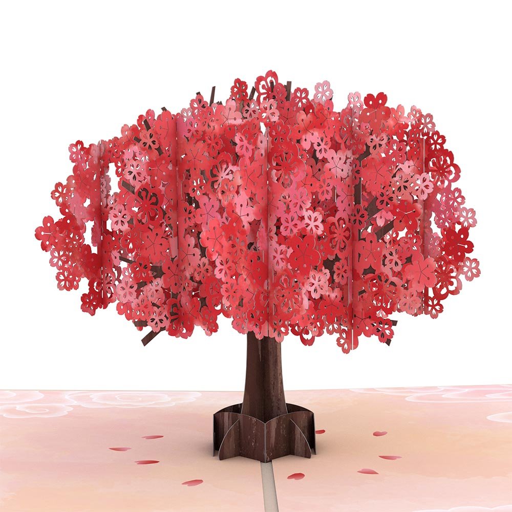 Lovepop - Muttertags - Roter Sakura - Baum Muttertag 3D Pop - Up Karte - Onlineshop für außergewöhnliche Grußkarten und Paper Art - Online kaufen