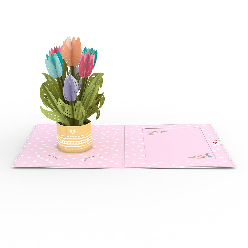 Lovepop - Muttertags - Tulpenkarte zum Muttertag mit Mini - Blumenstrauß 3D Pop - Up Skulpturkarte - Onlineshop für außergewöhnliche Grußkarten und Paper Art - Online kaufen