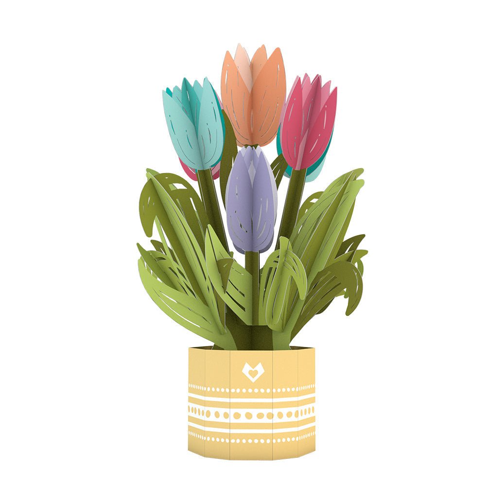 Lovepop - Muttertags - Tulpenkarte zum Muttertag mit Mini - Blumenstrauß 3D Pop - Up Skulpturkarte - Onlineshop für außergewöhnliche Grußkarten und Paper Art - Online kaufen