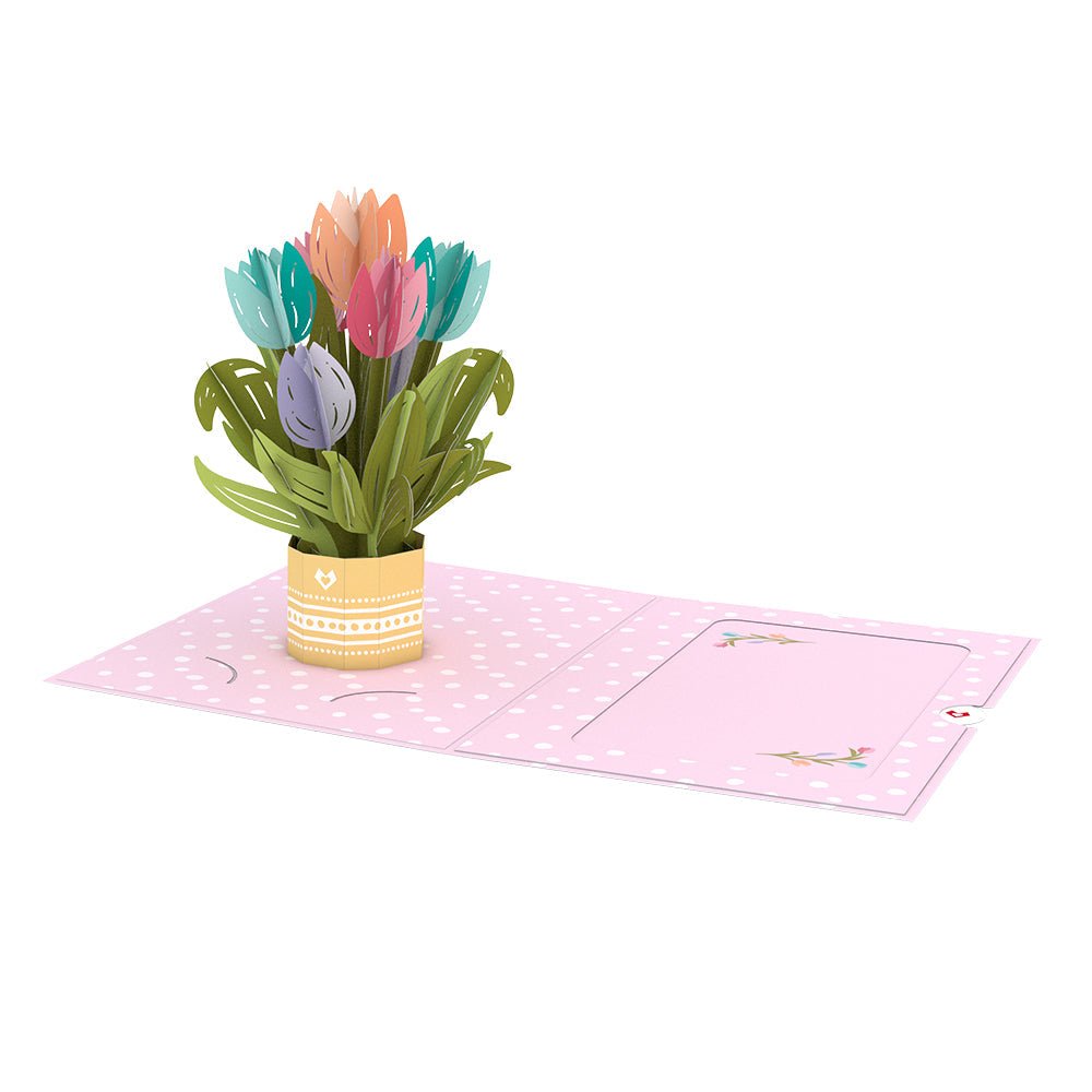 Lovepop - Muttertags - Tulpenkarte zum Muttertag mit Mini - Blumenstrauß 3D Pop - Up Skulpturkarte - Onlineshop für außergewöhnliche Grußkarten und Paper Art - Online kaufen