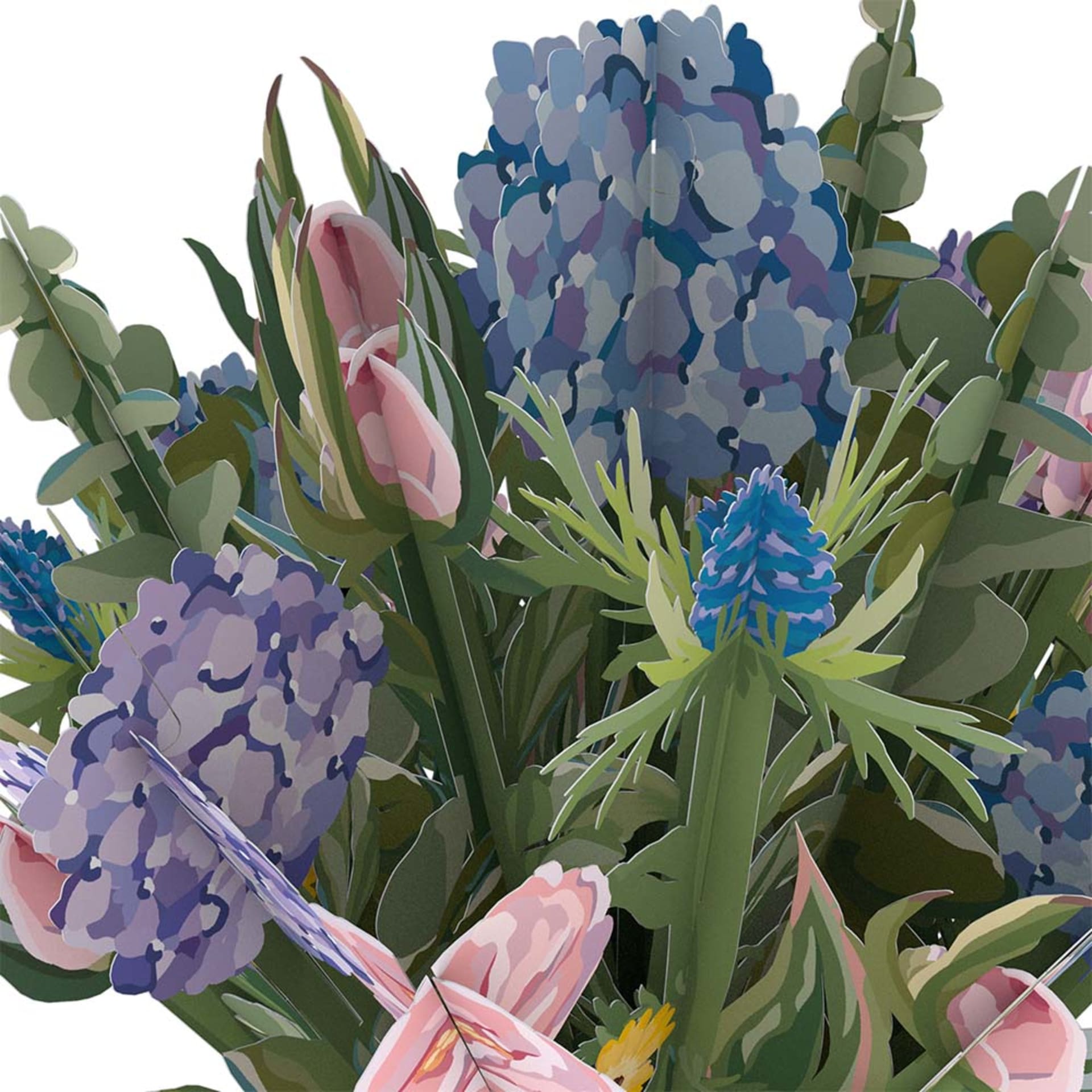 Lovepop - Muttertags - Vogelhaus - Hortensien 3D Pop - Up Karte + Bouquet Set - Onlineshop für außergewöhnliche Grußkarten und Paper Art - Online kaufen