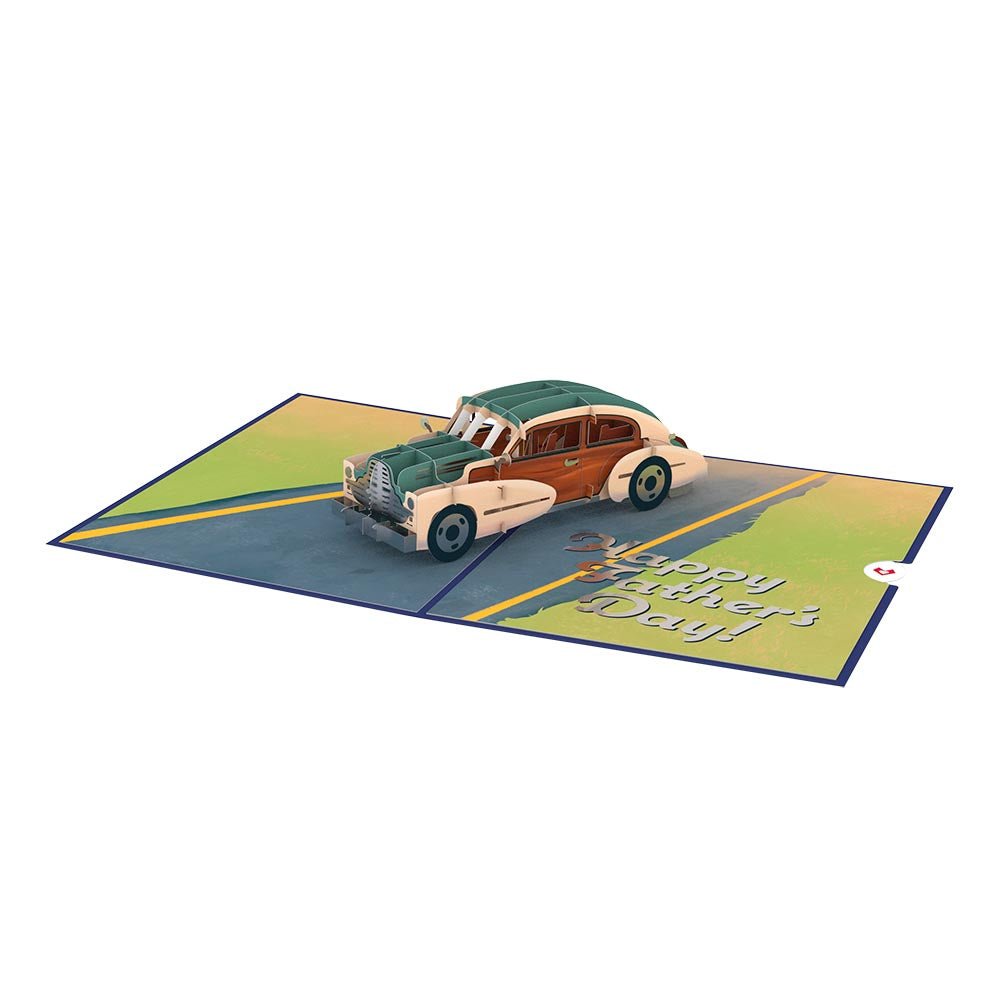 Lovepop - Oldtimer zum Vatertag 3D Pop - Up Karte - Onlineshop für außergewöhnliche Grußkarten und Paper Art - Online kaufen