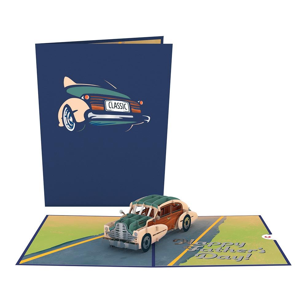 Lovepop - Oldtimer zum Vatertag 3D Pop - Up Karte - Onlineshop für außergewöhnliche Grußkarten und Paper Art - Online kaufen