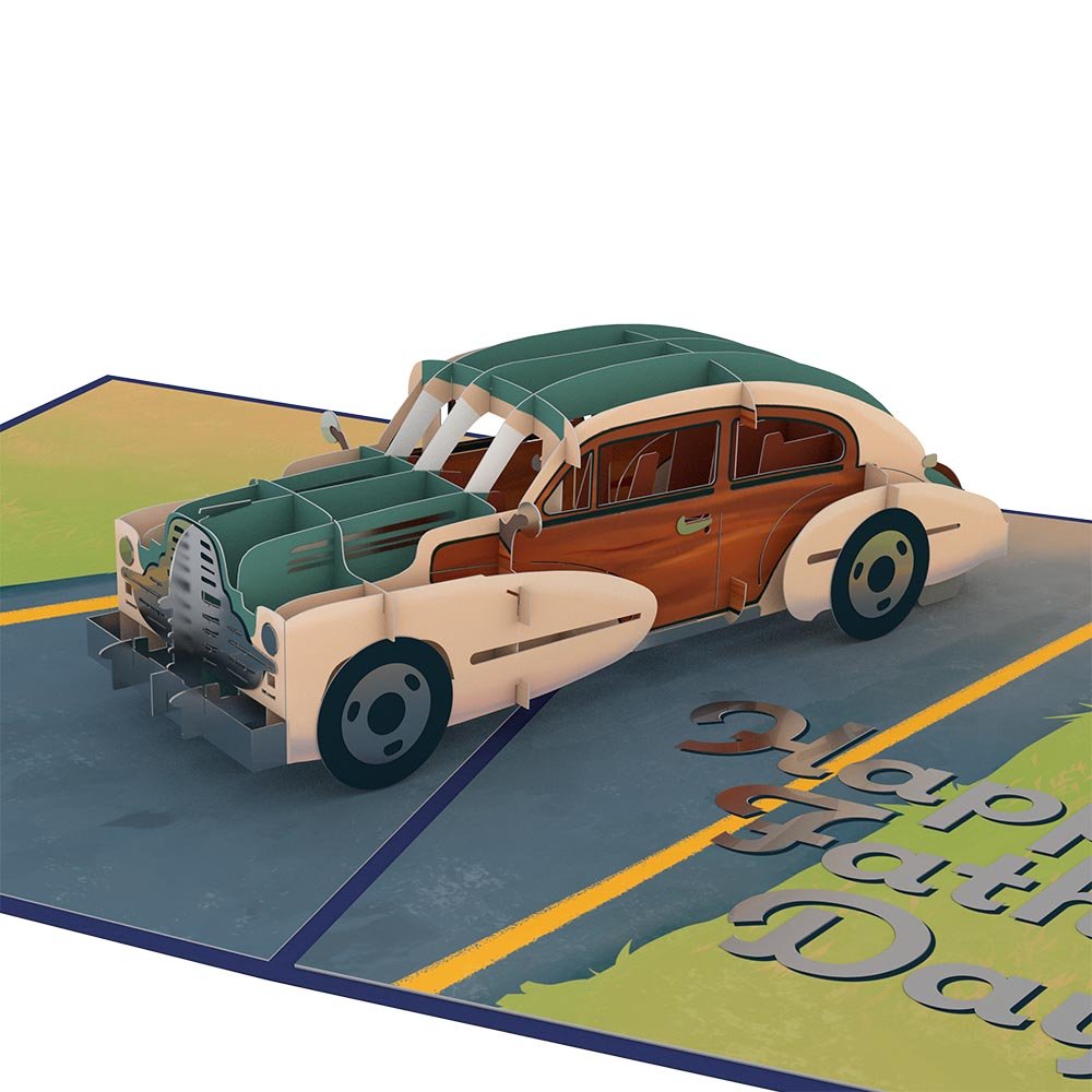 Lovepop - Oldtimer zum Vatertag 3D Pop - Up Karte - Onlineshop für außergewöhnliche Grußkarten und Paper Art - Online kaufen