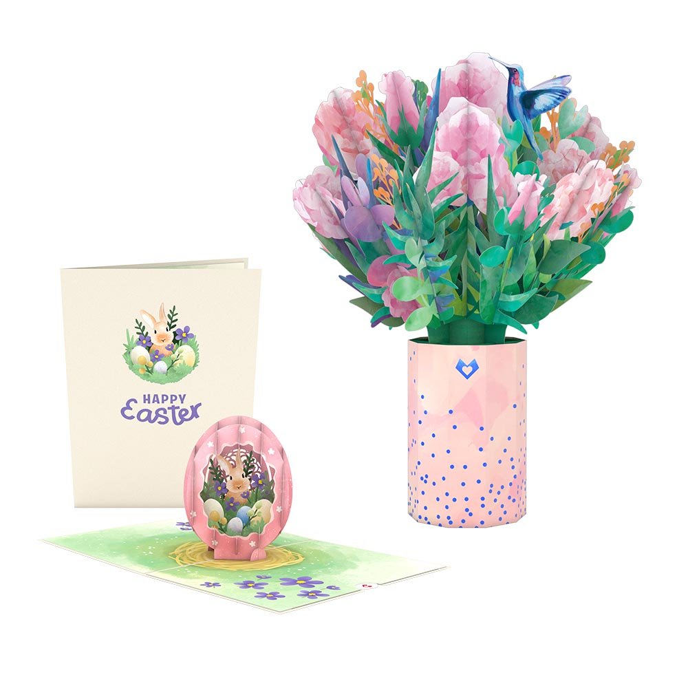 Lovepop - Osterei & Aquarell - Rosen 3D Pop - Up Karte + Bouquet Set - Onlineshop für außergewöhnliche Grußkarten und Paper Art - Online kaufen