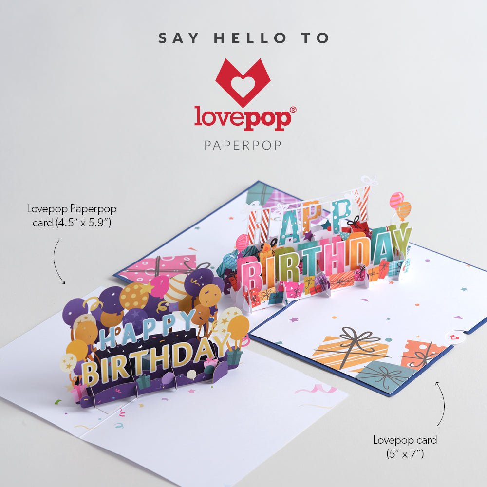 Lovepop - Paperpop Geburtstags - Set 12 Stück 3D Pop - Up Karten - Onlineshop für außergewöhnliche Grußkarten und Paper Art - Online kaufen