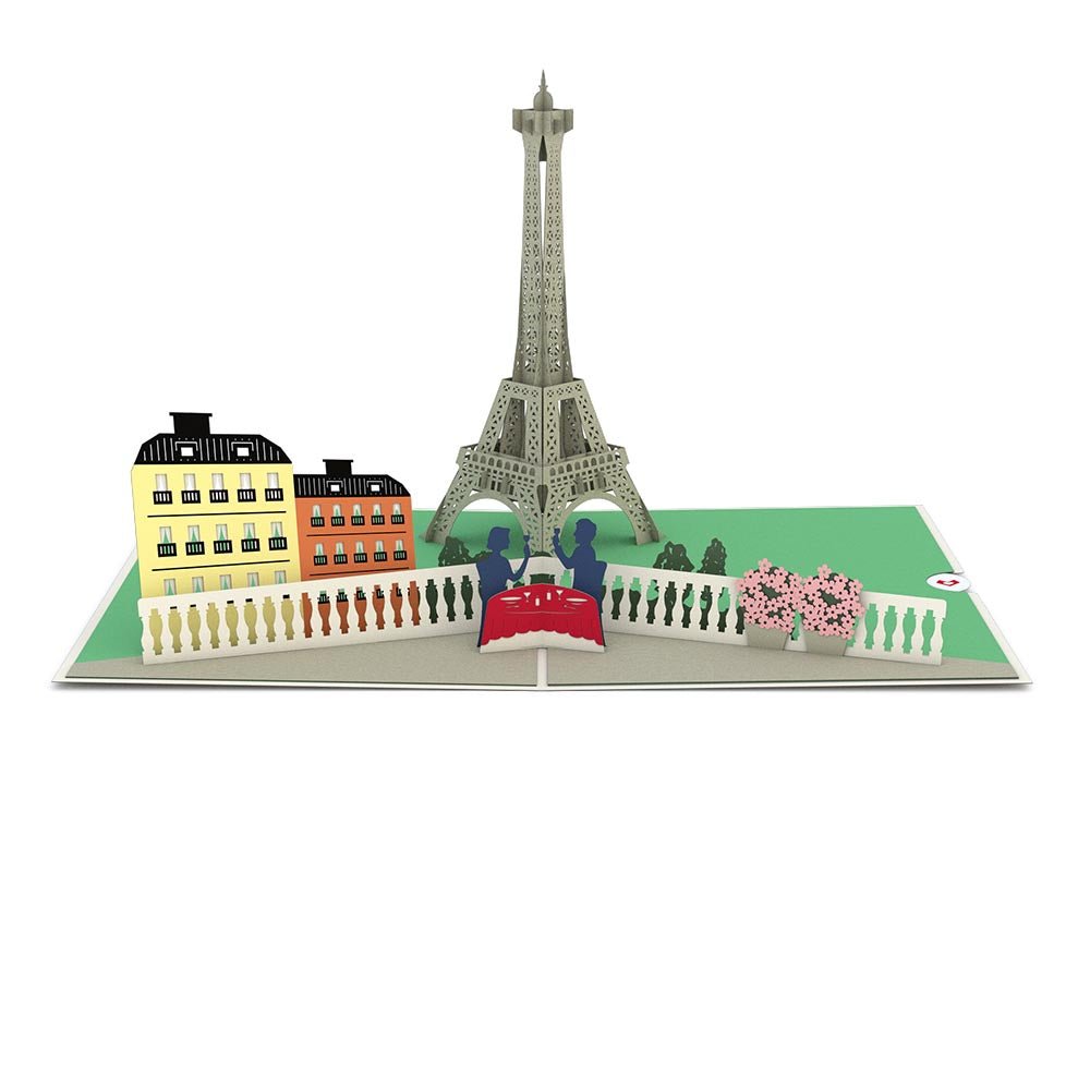 Lovepop - Pariser Liebesszene Eifelturm 3D Pop - Up Karte - Onlineshop für außergewöhnliche Grußkarten und Paper Art - Online kaufen