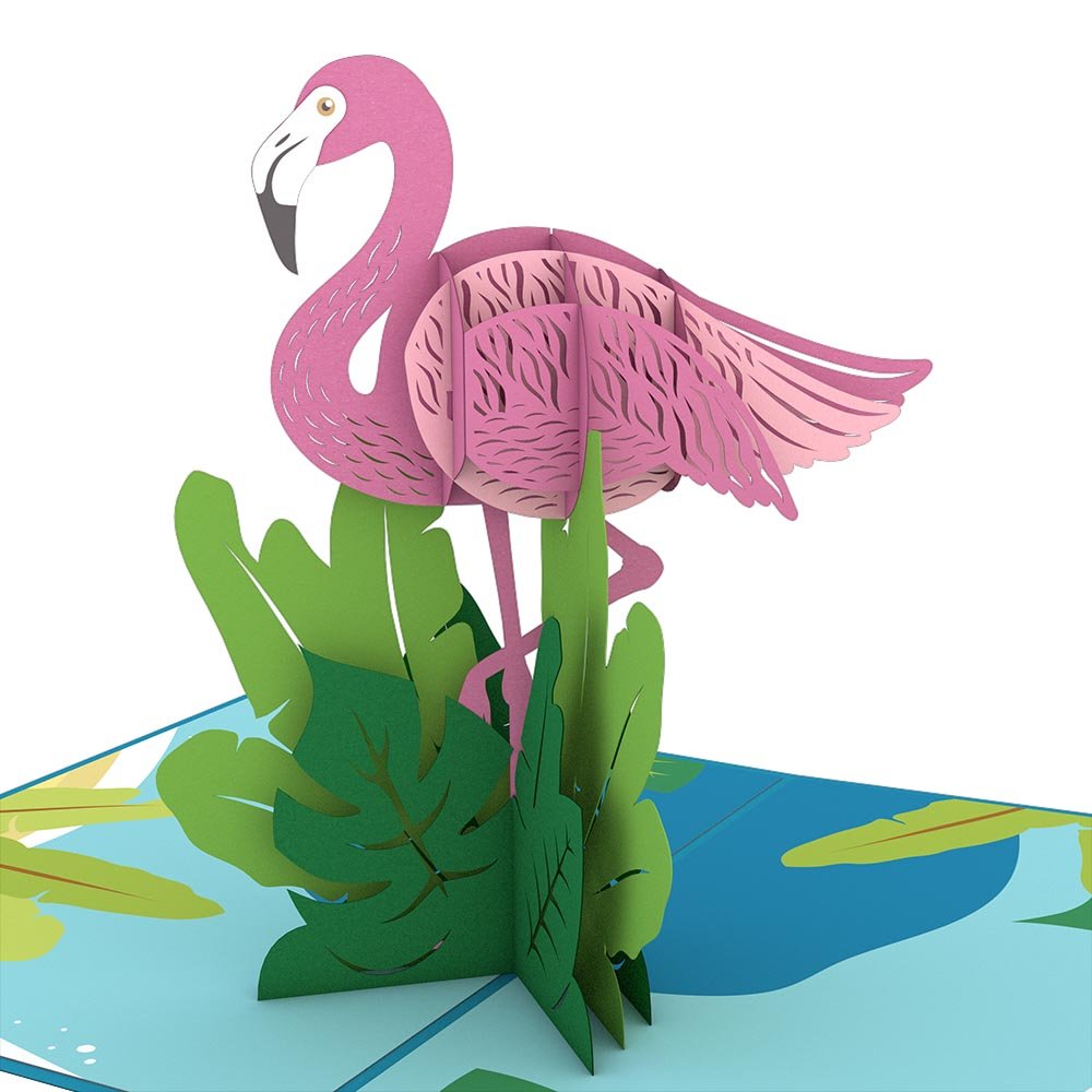 Lovepop - Pinker Flamingo 3D Pop - Up Karte - Onlineshop für außergewöhnliche Grußkarten und Paper Art - Online kaufen