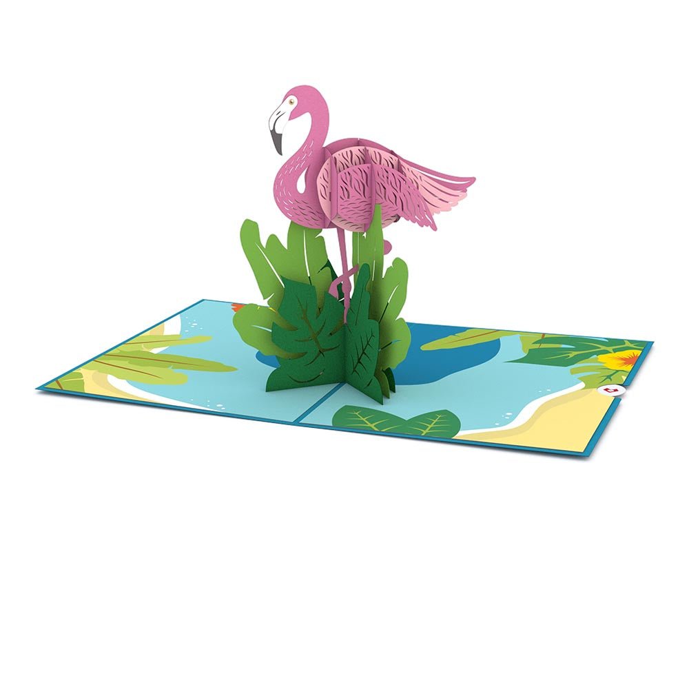 Lovepop - Pinker Flamingo 3D Pop - Up Karte - Onlineshop für außergewöhnliche Grußkarten und Paper Art - Online kaufen