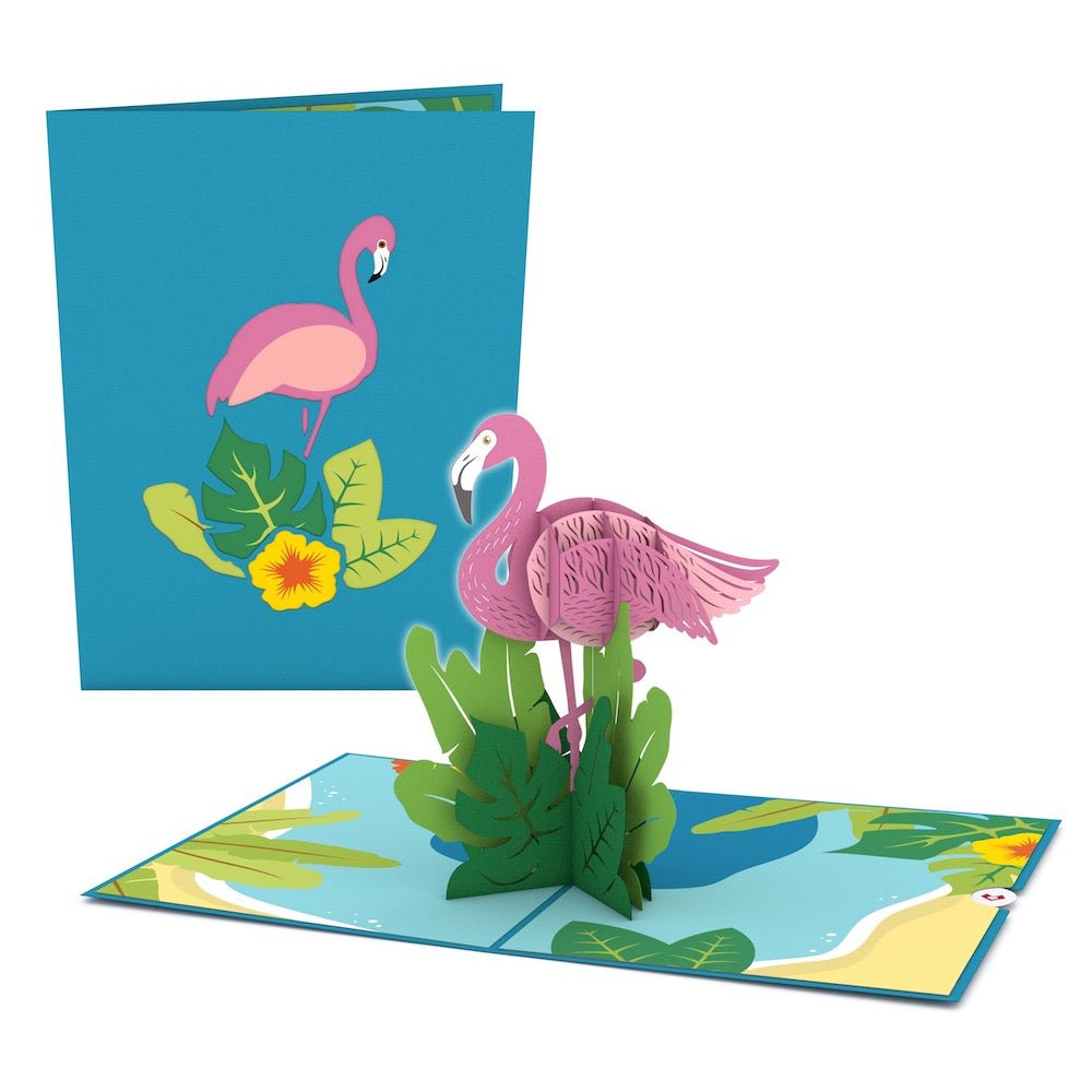 Lovepop - Pinker Flamingo 3D Pop - Up Karte - Onlineshop für außergewöhnliche Grußkarten und Paper Art - Online kaufen