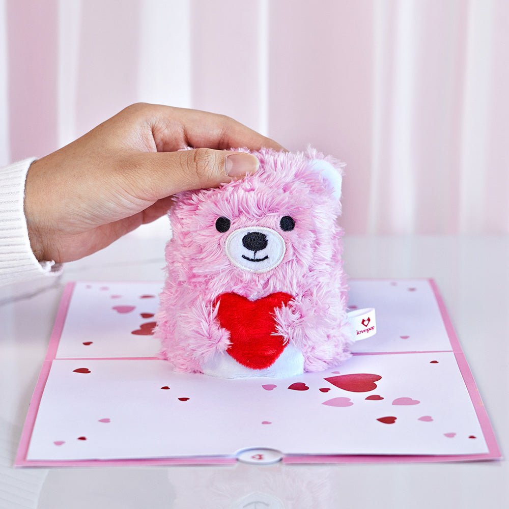 Lovepop - Plüsch - Pop - You make me Beary Happy 3D Pop - Up Karte mit Plüschfigur - Onlineshop für außergewöhnliche Grußkarten und Paper Art - Online kaufen