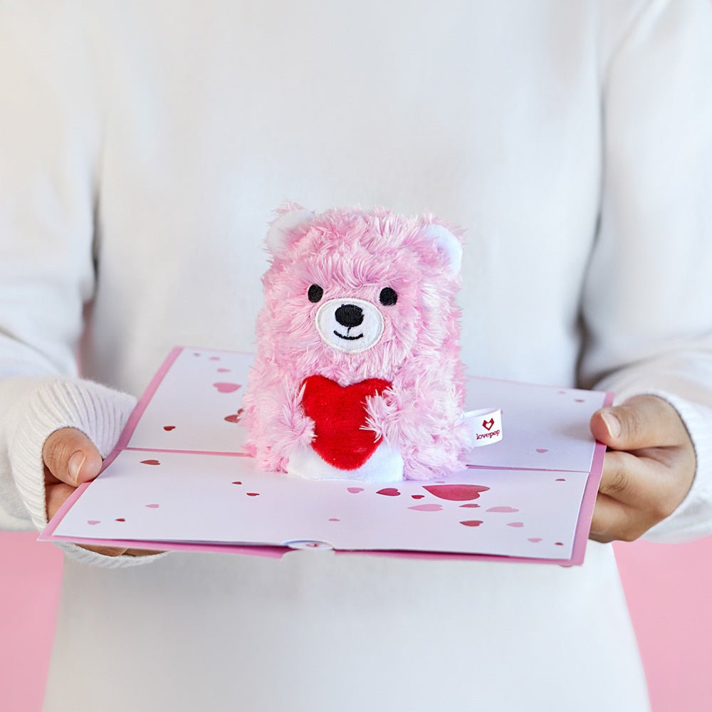 Lovepop - Plüsch - Pop - You make me Beary Happy 3D Pop - Up Karte mit Plüschfigur - Onlineshop für außergewöhnliche Grußkarten und Paper Art - Online kaufen