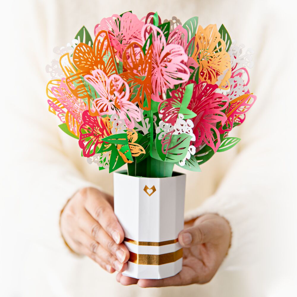 Lovepop - Rosa Lilienstrauß 3D Pop - Up Bouquet - Onlineshop für außergewöhnliche Grußkarten und Paper Art - Online kaufen