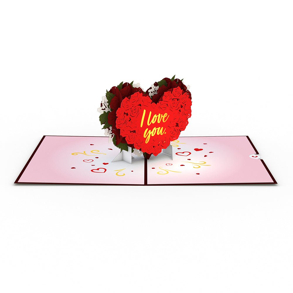 Lovepop - Rote Rosen Herz 3D Pop - Up Karte - Onlineshop für außergewöhnliche Grußkarten und Paper Art - Online kaufen