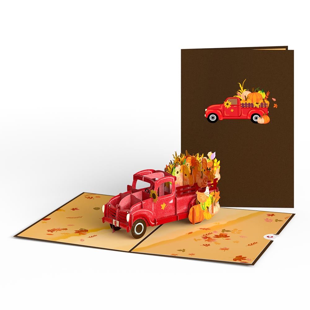 Lovepop - Roter Erntewagen 3D Pop - Up Karte - Onlineshop für außergewöhnliche Grußkarten und Paper Art - Online kaufen