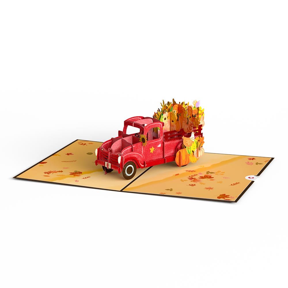 Lovepop - Roter Erntewagen 3D Pop - Up Karte - Onlineshop für außergewöhnliche Grußkarten und Paper Art - Online kaufen