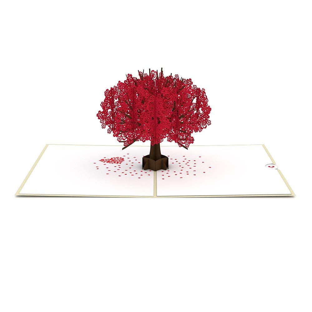 Lovepop - Roter Sakura Baum 3D Pop - Up Karte - Onlineshop für außergewöhnliche Grußkarten und Paper Art - Online kaufen