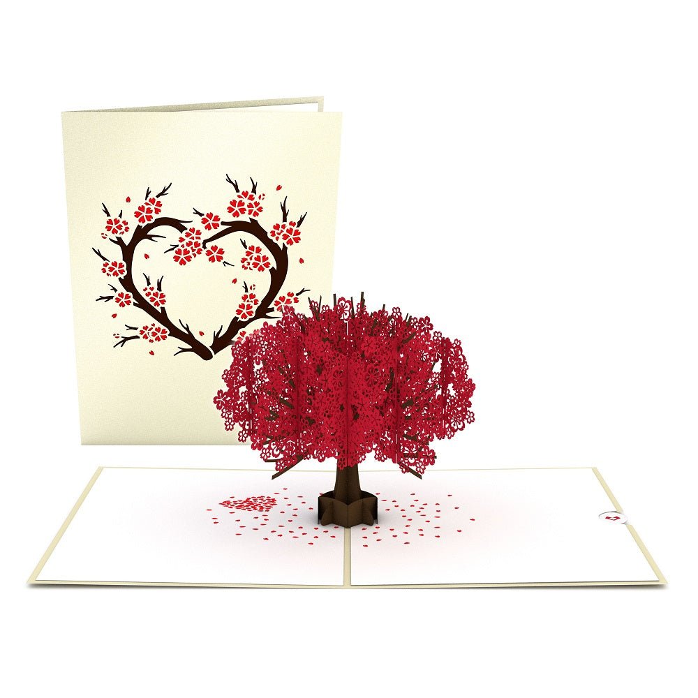 Lovepop - Roter Sakura Baum 3D Pop - Up Karte - Onlineshop für außergewöhnliche Grußkarten und Paper Art - Online kaufen