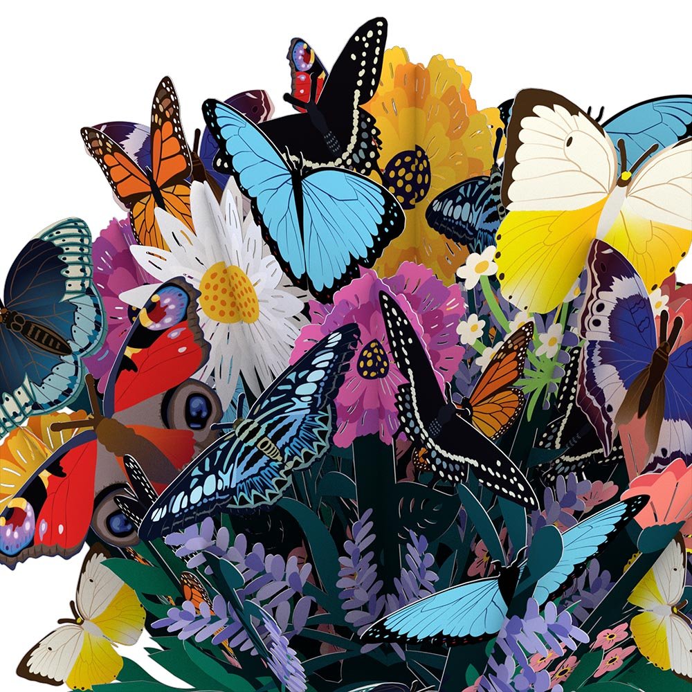 Lovepop - Schmetterlings - Geburtstagspaket 3D Pop - Up Karte + Bouquet Set - Onlineshop für außergewöhnliche Grußkarten und Paper Art - Online kaufen