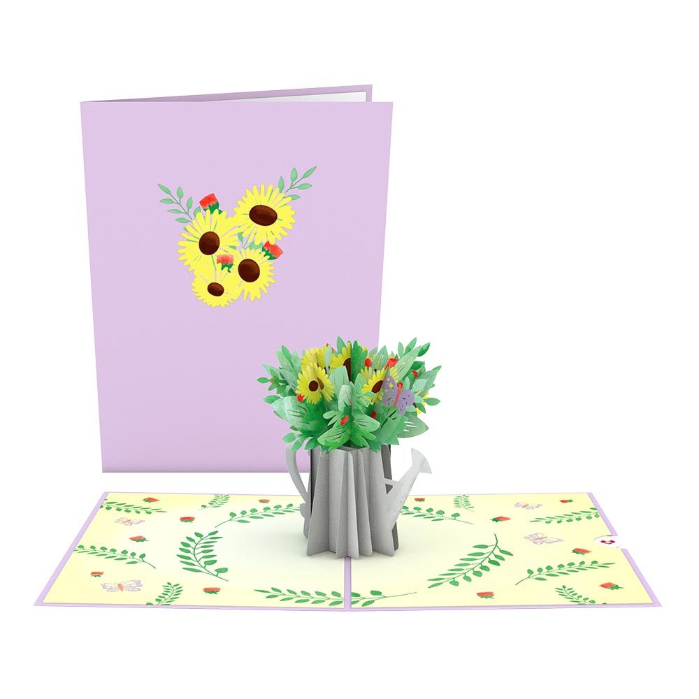 Lovepop - Sonnenblume Gießkanne 3D Pop - Up Karte - Onlineshop für außergewöhnliche Grußkarten und Paper Art - Online kaufen