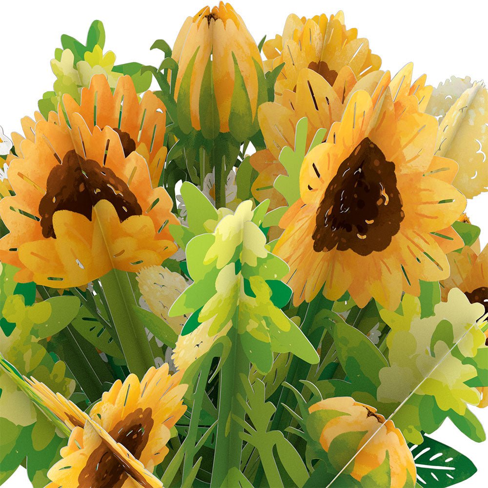 Lovepop - Sonnenblumenblütenstrauß 3D Pop - Up Bouquet - Onlineshop für außergewöhnliche Grußkarten und Paper Art - Online kaufen