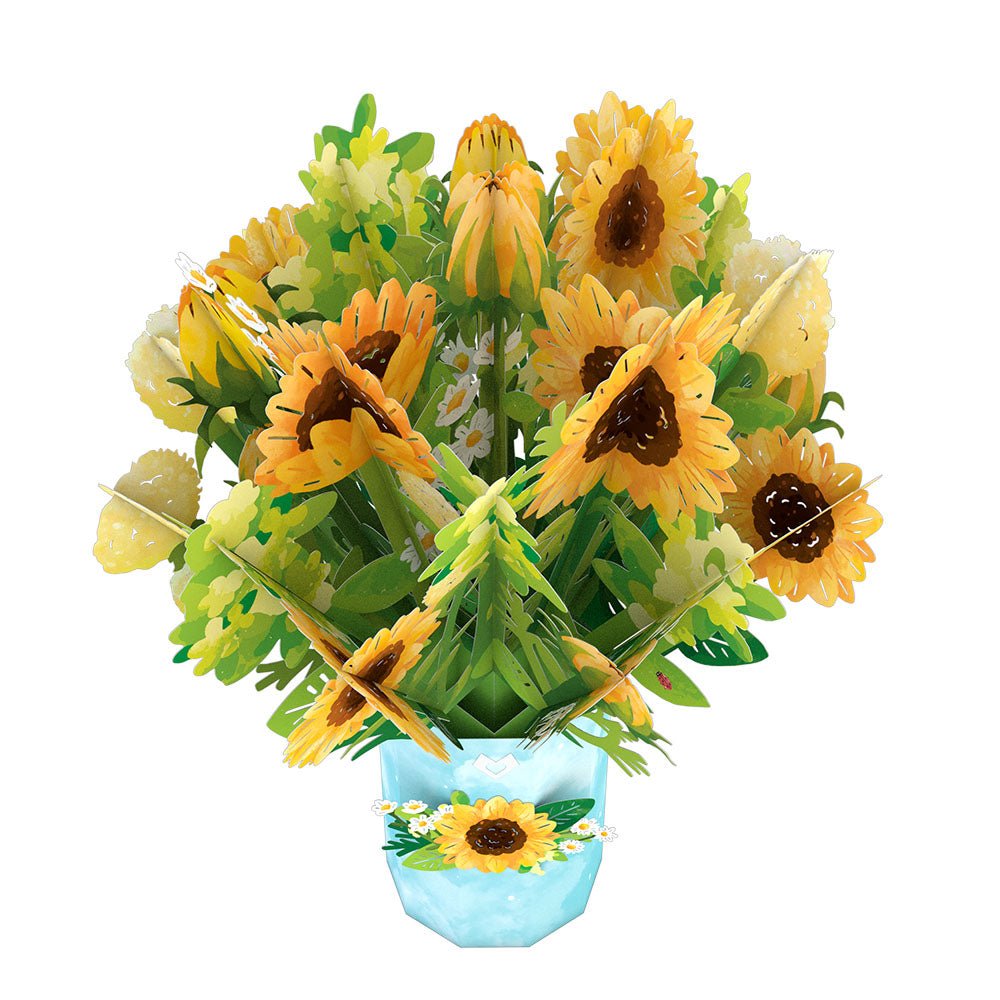 Lovepop - Sonnenblumenblütenstrauß 3D Pop - Up Bouquet - Onlineshop für außergewöhnliche Grußkarten und Paper Art - Online kaufen